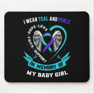 I Wear Teal And Purple Baby Suicide Awareness Ribb Mouse Pad