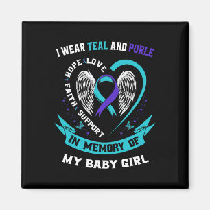 I Wear Teal And Purple By Suicide Awareness Ribbon Magnet