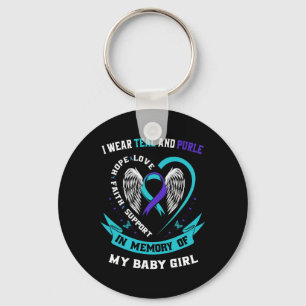 I Wear Teal And Purple Byby Suicide Prevention Awa Key Ring