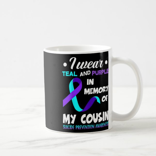 I Wear Teal And Purple Cousin Suicide Prevention A Coffee Mug (Right)