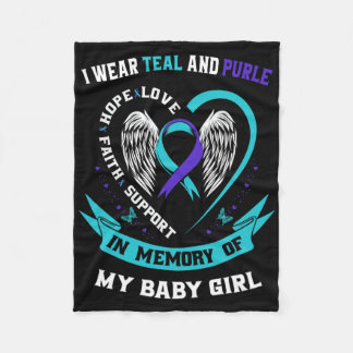 I Wear Teal And Purple  Fleece Blanket