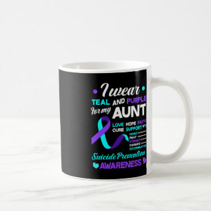 I Wear Teal and Purple For My Aunt Suicide Prevent Coffee Mug