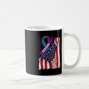 I Wear Teal And Purple For My Cousin Suicide Aware Coffee Mug