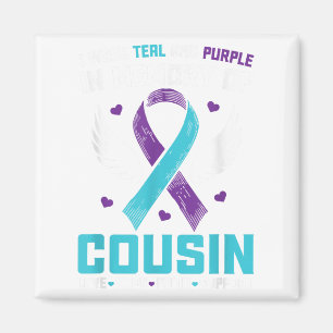 I Wear Teal And Purple For My Cousin Suicide Aware Magnet