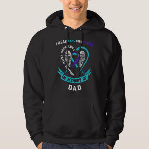 I Wear Teal and Purple For My Dad Suicide Awarenes Hoodie