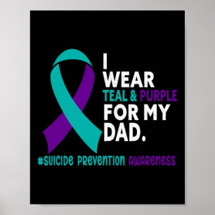 I Wear Teal And Purple For My Dad Suicide Preventi Poster