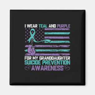 I Wear Teal And Purple For My Granddaughter Suicid Magnet