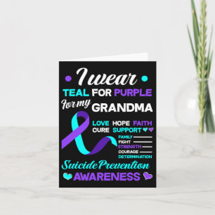 I Wear Teal And Purple For My Grandma Suicide Prev Card