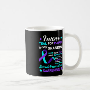 I Wear Teal and Purple For My Grandma Suicide Prev Coffee Mug
