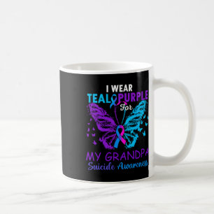 I Wear Teal And Purple For My Grandpa Suicide Awar Coffee Mug