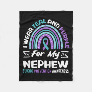 I Wear Teal And Purple For My Nephew Prevention Fleece Blanket