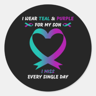 I Wear Teal And Purple For My Son I Miss Every Sin Classic Round Sticker