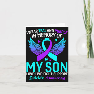 I Wear Teal And Purple For My Son Prevention Card