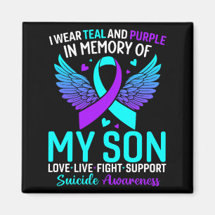I Wear Teal And Purple For My Son Prevention Magnet