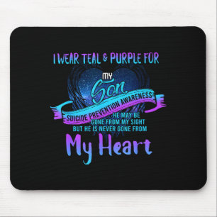 I wear teal and purple for my son prevention mouse pad