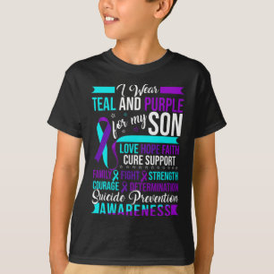 I Wear Teal and Purple For My Son Suicide Preventi T-Shirt