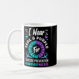I Wear Teal And Purple For Prevention Awareness Coffee Mug