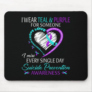 I Wear Teal And Purple For Someone Heart Suicide P Mouse Pad