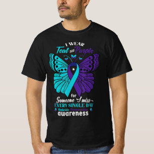 I Wear Teal And Purple For Someone I Love Suicide  T-Shirt