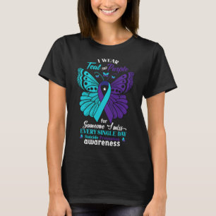 I Wear Teal And Purple For Someone I Love Suicide T-Shirt