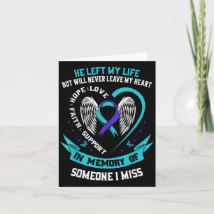 I Wear Teal And Purple For Someone I Miss Suicide Card