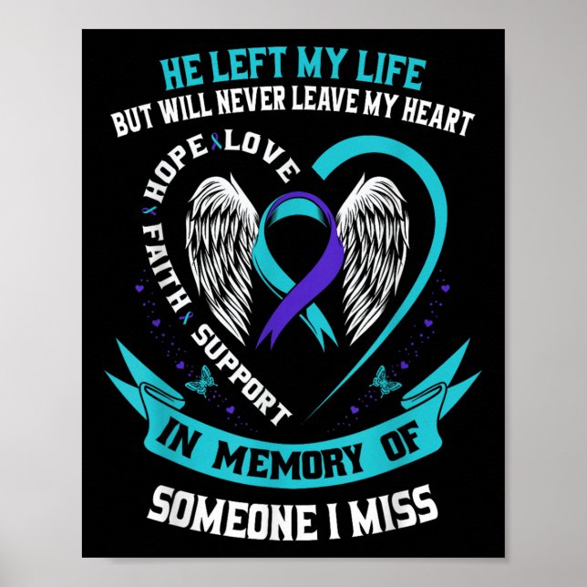 I Wear Teal And Purple For Someone I Miss Suicide  Poster (Front)