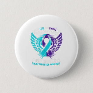 I Wear Teal And Purple For Someone Suicide Awarene 6 Cm Round Badge