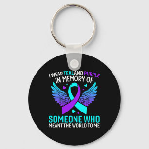 I Wear Teal And Purple For Someone Who Meant The W Key Ring