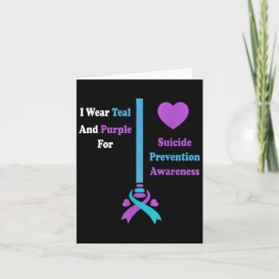 I Wear Teal And Purple For Suicide Prevention Awar Card