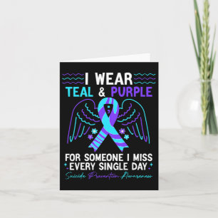 I Wear Teal And Purple For Suicide Prevention Awar Card