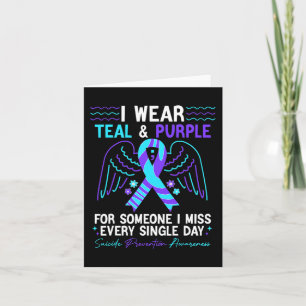 I Wear Teal And Purple For Suicide Prevention Awar Card