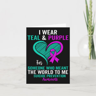I Wear Teal And Purple For Suicide Prevention Awar Card