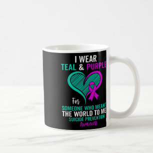 I Wear Teal And Purple For Suicide Prevention Awar Coffee Mug