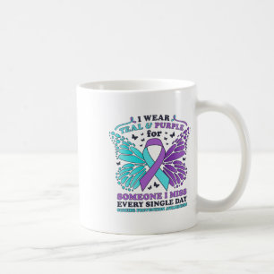 I Wear Teal And Purple For Suicide Prevention Awar Coffee Mug