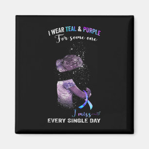 I Wear Teal And Purple For Suicide Prevention Awar Magnet