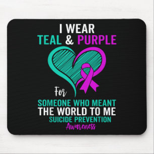 I Wear Teal And Purple For Suicide Prevention Awar Mouse Pad