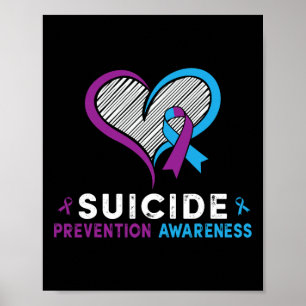 I Wear Teal And Purple For Suicide Prevention Awar Poster