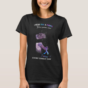 I Wear Teal And Purple For Suicide Prevention Awar T-Shirt