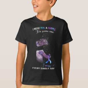 I Wear Teal And Purple For Suicide Prevention Awar T-Shirt