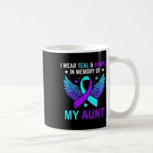 I Wear Teal And Purple In Memory Of My Aunt Suicid Coffee Mug