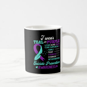 I Wear Teal And Purple Love Hope Faith Suicide Pre Coffee Mug