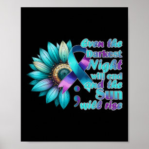 I Wear Teal And Purple National Suicide Prevention Poster