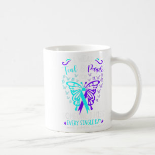I Wear Teal And Purple Suicide Awareness Butterfly Coffee Mug