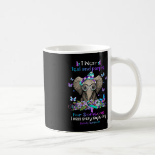 I Wear Teal And Purple Suicide Awareness Elephant Coffee Mug