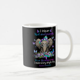 I Wear Teal And Purple Suicide Awareness Elephant Coffee Mug