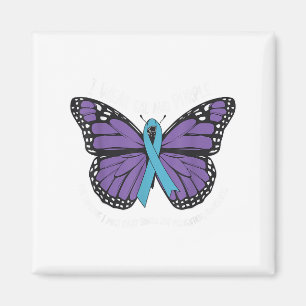 I Wear Teal And Purple Suicide Awareness Mental He Magnet