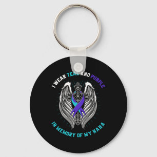I Wear Teal And Purple Suicide Awareness Nana Cros Key Ring
