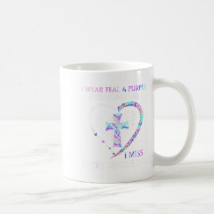 I Wear Teal And Purple Suicide Awareness Ribbon Cr Coffee Mug