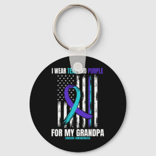 I Wear Teal And Purple Suicide Awareness Shirt Gra Key Ring