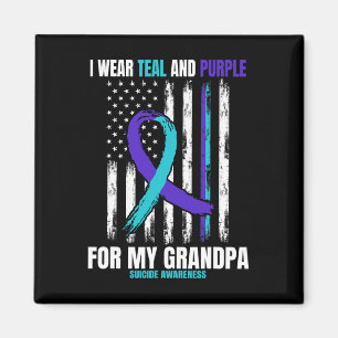 I Wear Teal And Purple Suicide Awareness Shirt Gra Magnet